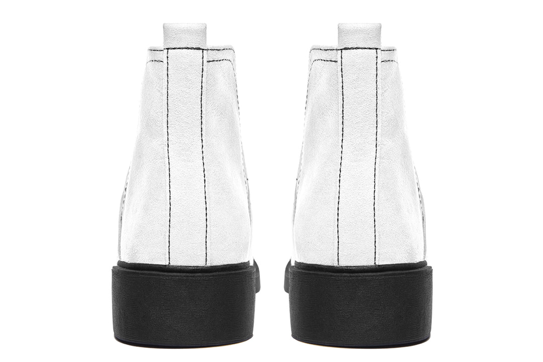 Snow White Chelsea Boots - Comfy Slip-On - Soft & Water-Resistant Micro-Suede Vegan Shoes