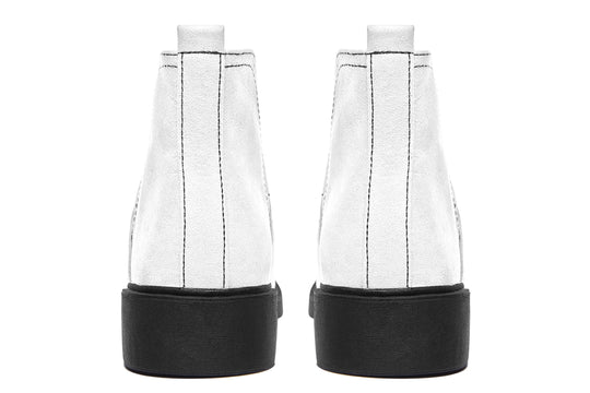 Snow White Chelsea Boots - Comfy Slip-On - Soft & Water-Resistant Micro-Suede Vegan Shoes