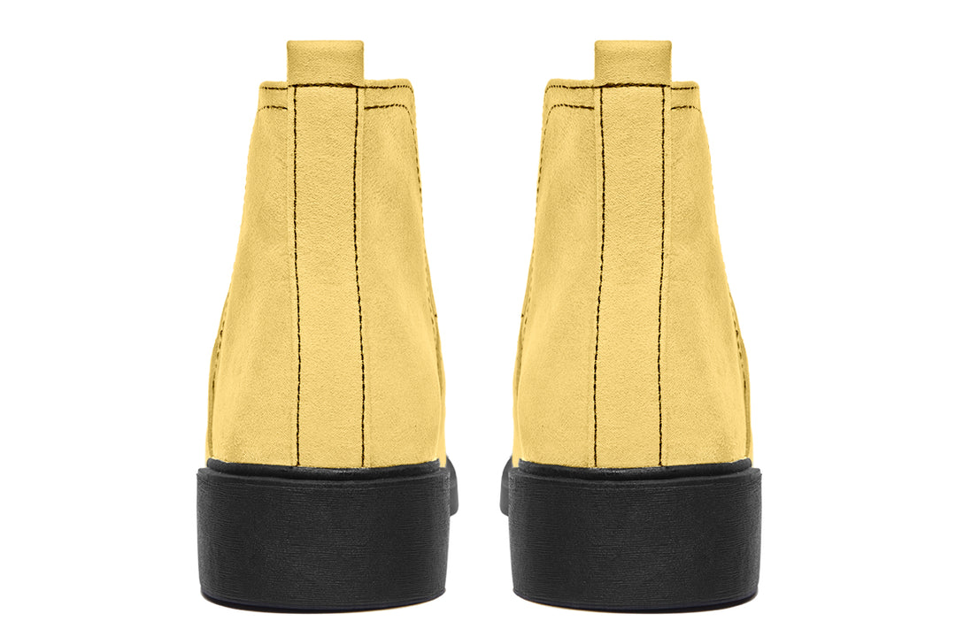 Soft Gold Chelsea Boots - Comfy Slip-On - Soft & Water-Resistant Micro-Suede Vegan Shoes