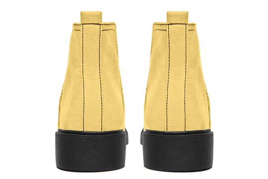 Soft Gold Chelsea Boots - Comfy Slip-On - Soft & Water-Resistant Micro-Suede Vegan Shoes