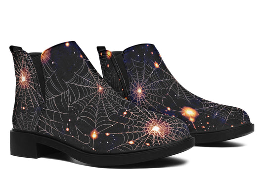 Spiderweb Chelsea Boots - Comfy Slip-On - Soft & Water-Resistant Micro-Suede Vegan Shoes