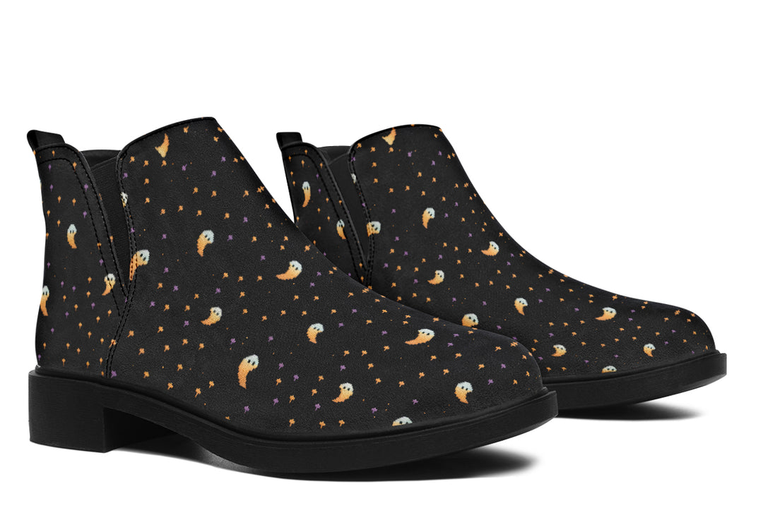 Spooky Soirée Chelsea Boots - Comfy Slip-On - Soft & Water-Resistant Micro-Suede Vegan Shoes