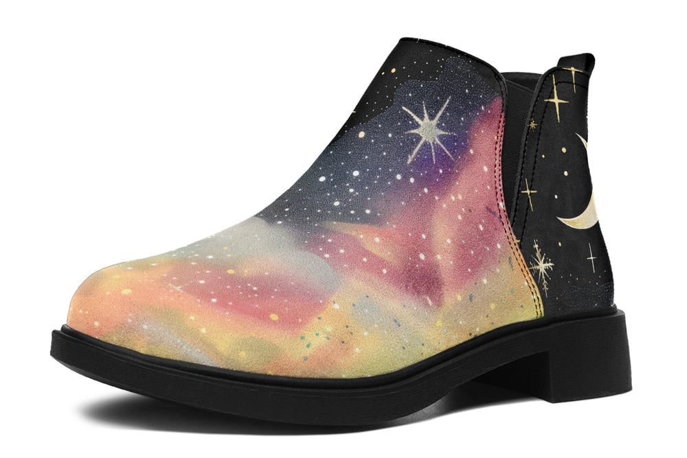 Starlit Wanderer Chelsea Boots - Comfy Slip-On - Soft & Water-Resistant Micro-Suede Vegan Shoes