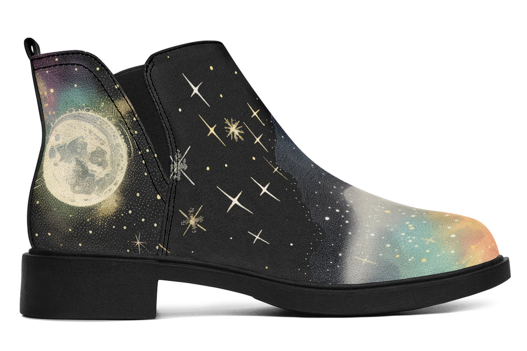 Starlit Wanderer Chelsea Boots - Comfy Slip-On - Soft & Water-Resistant Micro-Suede Vegan Shoes