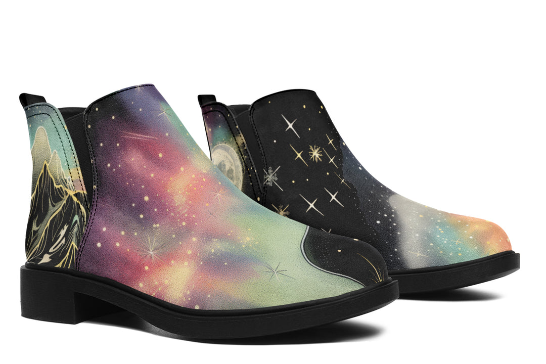 Starlit Wanderer Chelsea Boots - Comfy Slip-On - Soft & Water-Resistant Micro-Suede Vegan Shoes