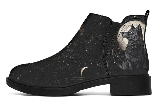 Starlit Wolf Chelsea Boots - Comfy Slip-On - Soft & Water-Resistant Micro-Suede Vegan Shoes