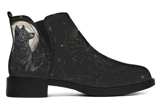 Starlit Wolf Chelsea Boots - Comfy Slip-On - Soft & Water-Resistant Micro-Suede Vegan Shoes