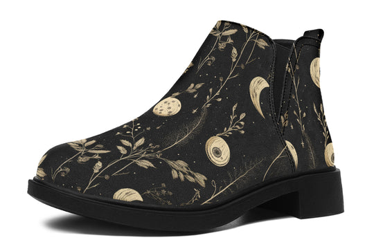 Twilight Garden Chelsea Boots - Comfy Slip-On - Soft & Water-Resistant Micro-Suede Vegan Shoes