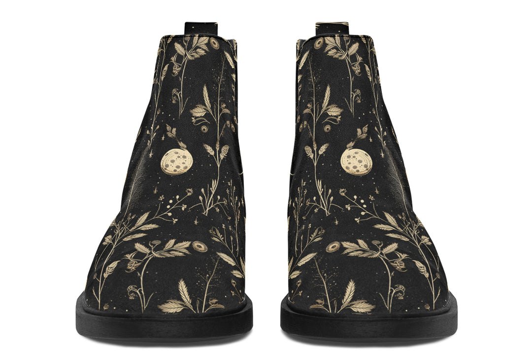 Twilight Garden Chelsea Boots - Comfy Slip-On - Soft & Water-Resistant Micro-Suede Vegan Shoes