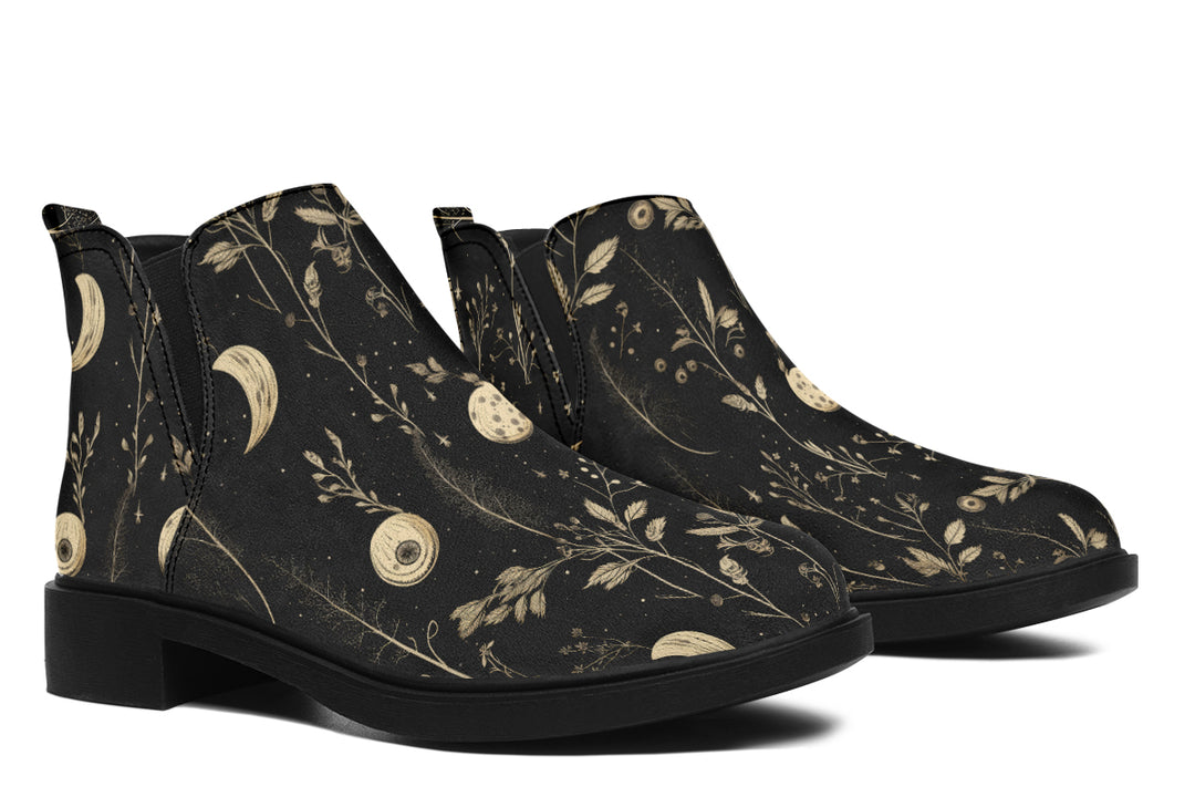 Twilight Garden Chelsea Boots - Comfy Slip-On - Soft & Water-Resistant Micro-Suede Vegan Shoes