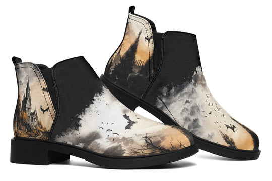 Vampire Mansion Chelsea Boots - Comfy Slip-On - Soft & Water-Resistant Micro-Suede Vegan Shoes