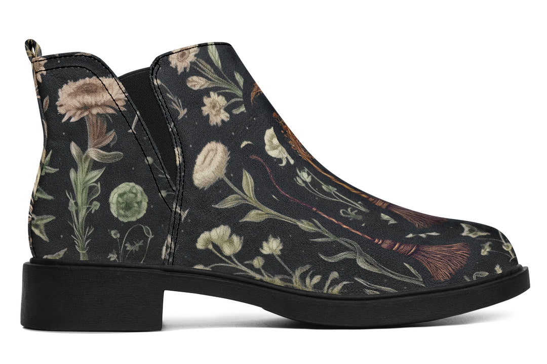 Witches' Broomsticks Chelsea Boots - Comfy Slip-On - Soft & Water-Resistant Micro-Suede Vegan Shoes