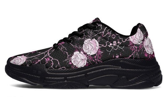 Amethyst Kintsugi Rose Chunky Sneakers - Light Breathable and Comfortable Sports Shoes with Platform Soles