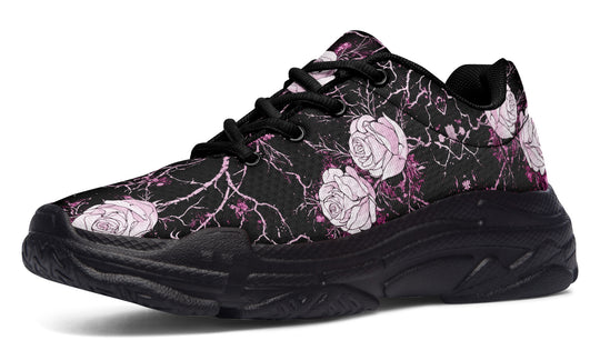 Amethyst Kintsugi Rose Chunky Sneakers - Light Breathable and Comfortable Sports Shoes with Platform Soles