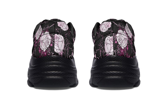 Amethyst Kintsugi Rose Chunky Sneakers - Light Breathable and Comfortable Sports Shoes with Platform Soles