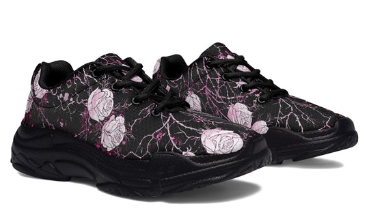 Amethyst Kintsugi Rose Chunky Sneakers - Light Breathable and Comfortable Sports Shoes with Platform Soles