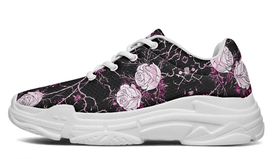 Amethyst Kintsugi Rose Chunky Sneakers - Light Breathable and Comfortable Sports Shoes with Platform Soles