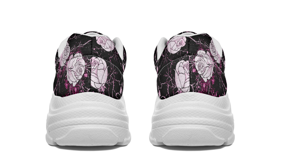 Amethyst Kintsugi Rose Chunky Sneakers - Light Breathable and Comfortable Sports Shoes with Platform Soles