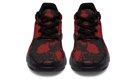 Blood Rose Romance Chunky Sneakers - Light Breathable and Comfortable Sports Shoes with Platform Soles