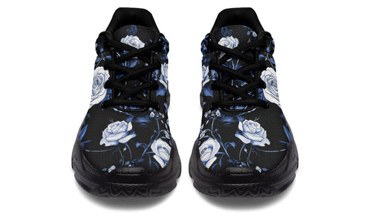 Blue Rose Romance Chunky Sneakers - Light Breathable and Comfortable Sports Shoes with Platform Soles