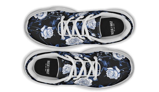 Blue Rose Romance Chunky Sneakers - Light Breathable and Comfortable Sports Shoes with Platform Soles