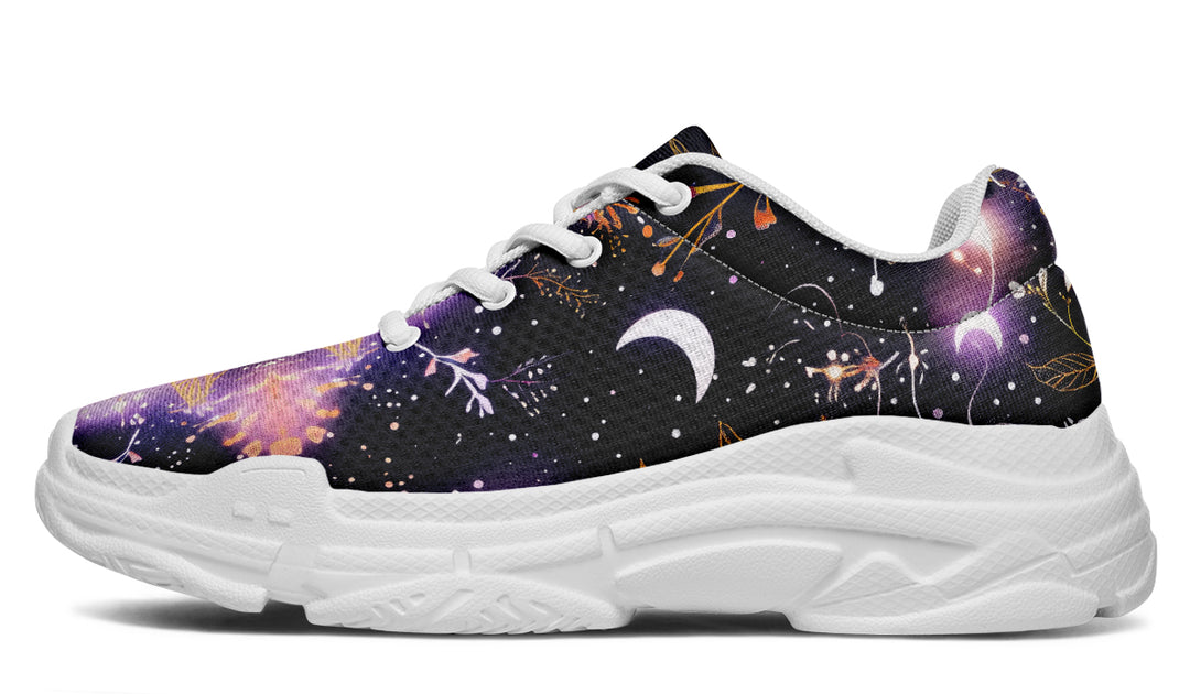 Cosmic Petals Chunky Sneakers - Light Breathable and Comfortable Sports Shoes with Platform Soles