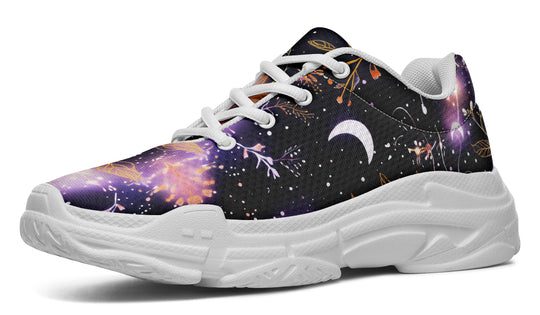 Cosmic Petals Chunky Sneakers - Light Breathable and Comfortable Sports Shoes with Platform Soles