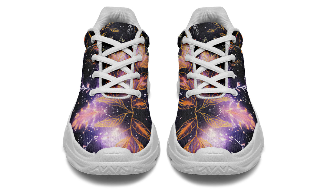 Cosmic Petals Chunky Sneakers - Light Breathable and Comfortable Sports Shoes with Platform Soles