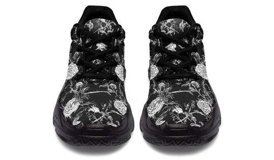 Fragile Rose Chunky Sneakers - Light Breathable and Comfortable Sports Shoes with Platform Soles