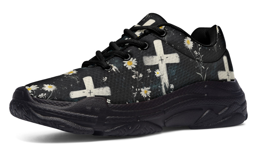 Graveyard Bloom Chunky Sneakers - Light Breathable and Comfortable Sports Shoes with Platform Soles