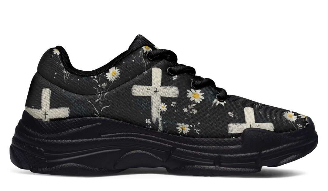 Graveyard Bloom Chunky Sneakers - Light Breathable and Comfortable Sports Shoes with Platform Soles