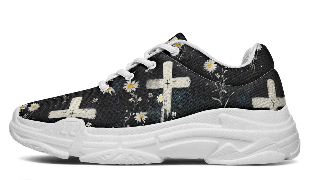 Graveyard Bloom Chunky Sneakers - Light Breathable and Comfortable Sports Shoes with Platform Soles