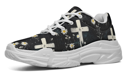 Graveyard Bloom Chunky Sneakers - Light Breathable and Comfortable Sports Shoes with Platform Soles