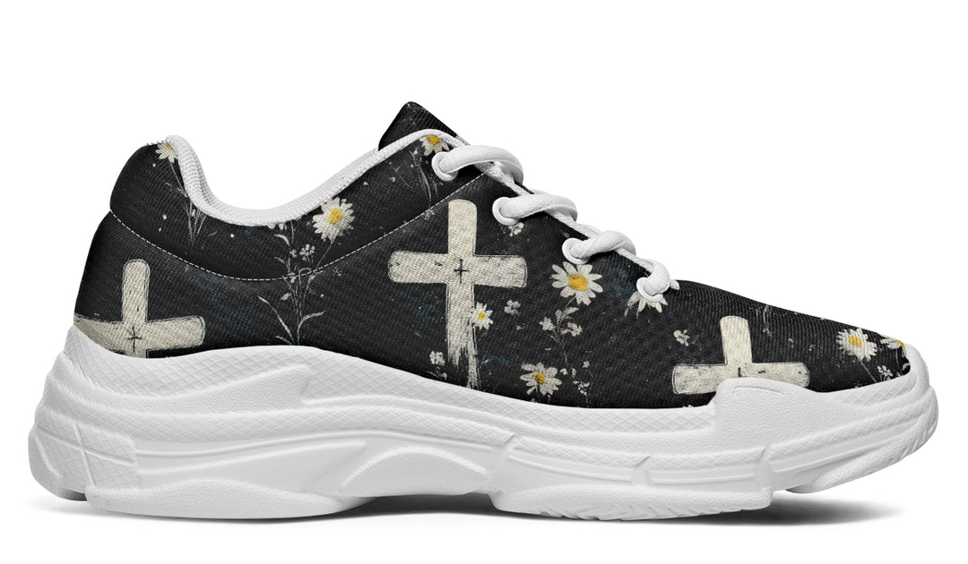 Graveyard Bloom Chunky Sneakers - Light Breathable and Comfortable Sports Shoes with Platform Soles