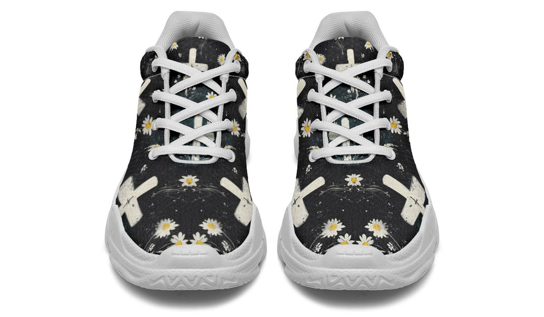 Graveyard Bloom Chunky Sneakers - Light Breathable and Comfortable Sports Shoes with Platform Soles