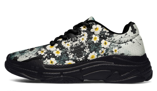 Mourning Petals Chunky Sneakers - Light Breathable and Comfortable Sports Shoes with Platform Soles