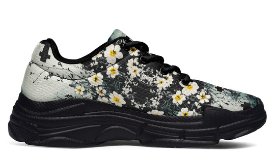 Mourning Petals Chunky Sneakers - Light Breathable and Comfortable Sports Shoes with Platform Soles