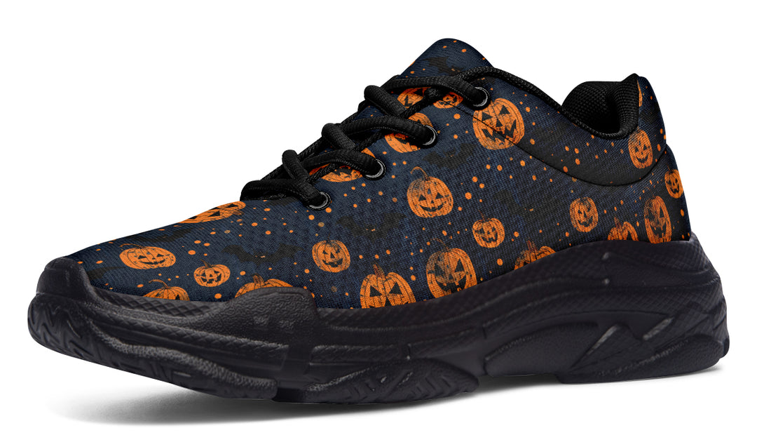 Pumpkin Party Chunky Sneakers - Light Breathable and Comfortable Sports Shoes with Platform Soles