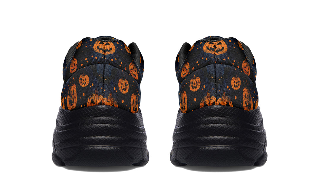 Pumpkin Party Chunky Sneakers - Light Breathable and Comfortable Sports Shoes with Platform Soles