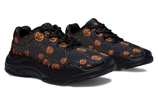 Pumpkin Party Chunky Sneakers - Light Breathable and Comfortable Sports Shoes with Platform Soles