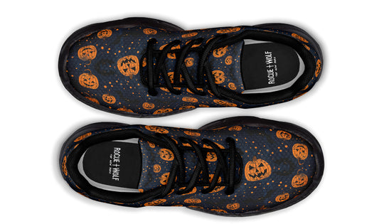 Pumpkin Party Chunky Sneakers - Light Breathable and Comfortable Sports Shoes with Platform Soles