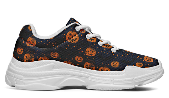 Pumpkin Party Chunky Sneakers - Light Breathable and Comfortable Sports Shoes with Platform Soles