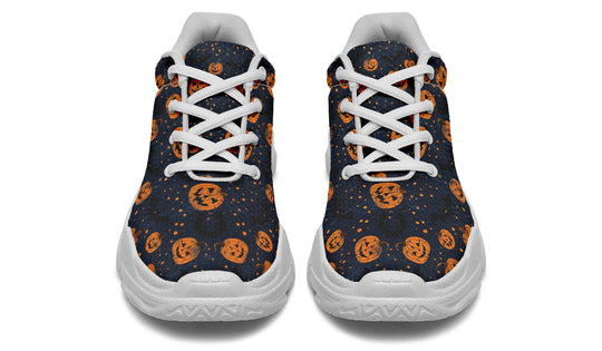 Pumpkin Party Chunky Sneakers - Light Breathable and Comfortable Sports Shoes with Platform Soles