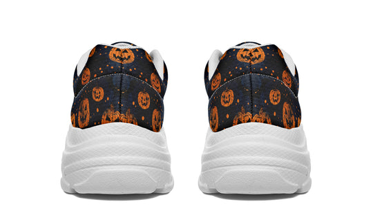 Pumpkin Party Chunky Sneakers - Light Breathable and Comfortable Sports Shoes with Platform Soles