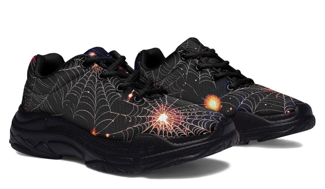 Spiderweb Chunky Sneakers - Light Breathable and Comfortable Sports Shoes with Platform Soles