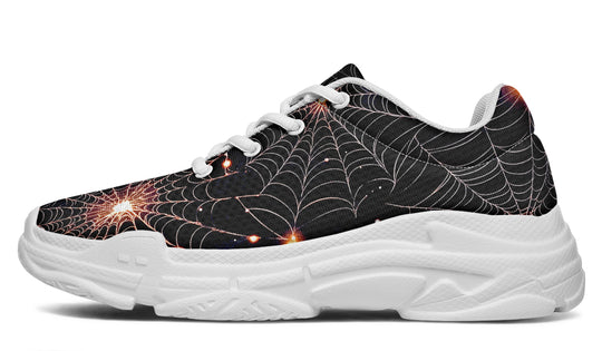 Spiderweb Chunky Sneakers - Light Breathable and Comfortable Sports Shoes with Platform Soles