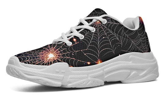 Spiderweb Chunky Sneakers - Light Breathable and Comfortable Sports Shoes with Platform Soles