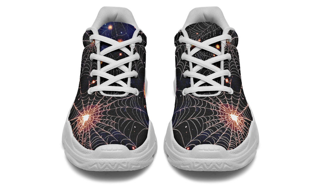 Spiderweb Chunky Sneakers - Light Breathable and Comfortable Sports Shoes with Platform Soles