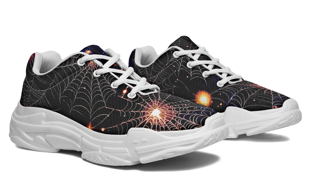 Spiderweb Chunky Sneakers - Light Breathable and Comfortable Sports Shoes with Platform Soles