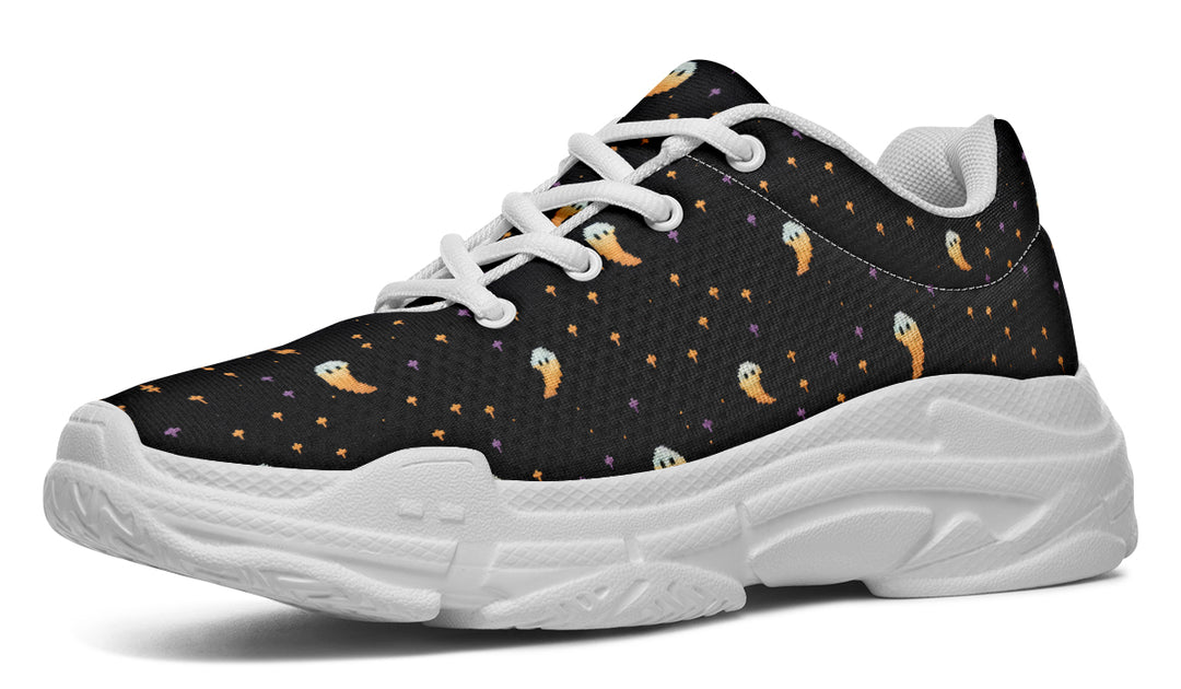 Spooky Soirée Chunky Sneakers - Light Breathable and Comfortable Sports Shoes with Platform Soles